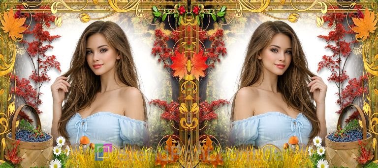 Кружка с фото осенняя природа деревья ягоды персональная печать на кружке