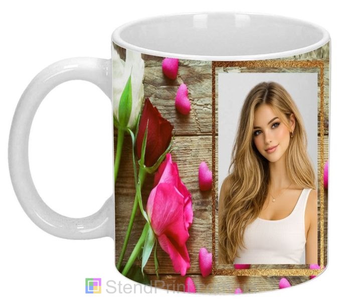Кружка з фото з трояндами для дівчини романтичний подарунок на день закоханих