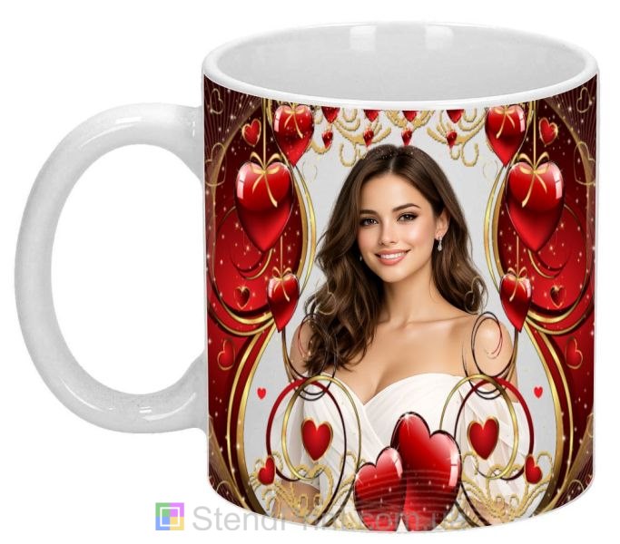 Горнятко з фото для коханої з серцями що подарувати дівчині де замовити онлайн