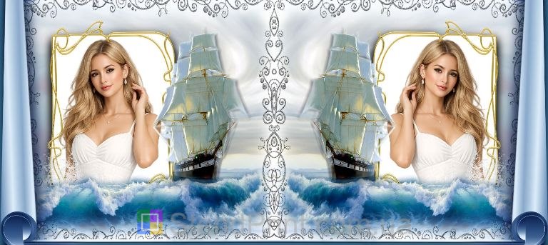 Кружка з фото море, хвиля та вітрильник — замовити