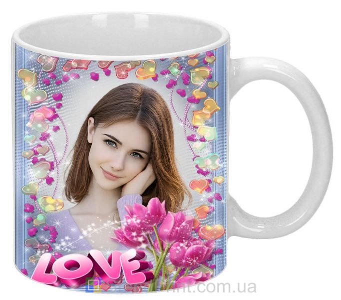 Кружка з фото та сердечками — ніжний подарунок від серця