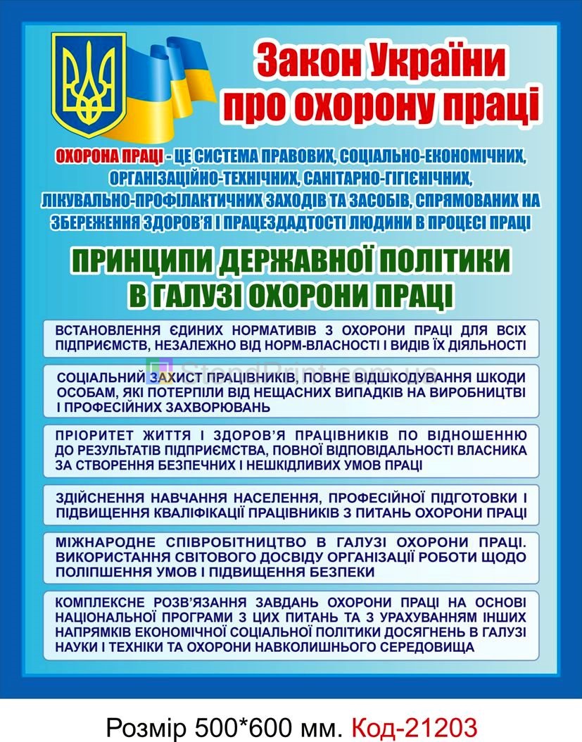 Комплект стендів "Охорона праці" Код-21201