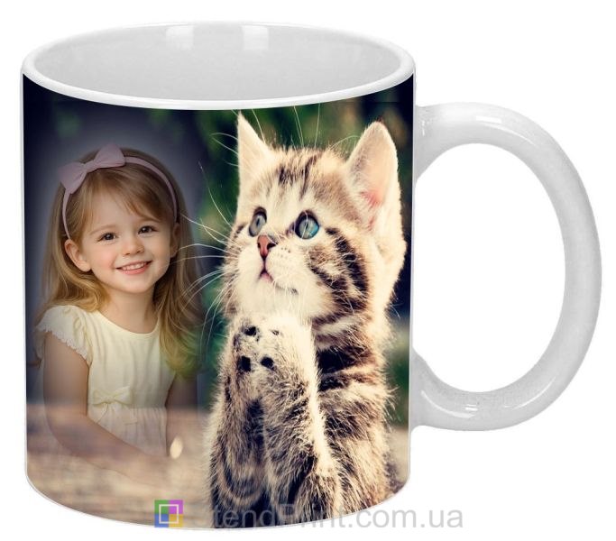 Чашка з фото маленьке кошеня милий дизайн замовити