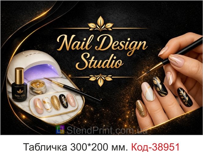 Вивіска Nail Design Studio для манікюрної студії купити онлайн