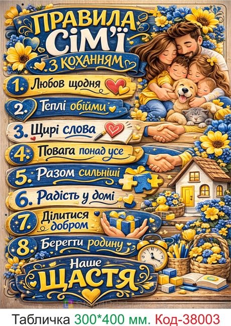 Купити постер "Правила сім’ї з коханням" для дому
