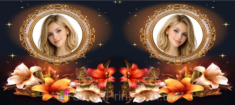 Кружка з фото для дівчини з золотою рамкою красивий подарунок замовити