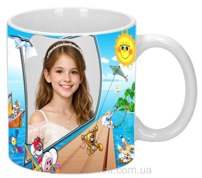 Кружка с фото для девочки летняя кружка с морским дизайном заказать