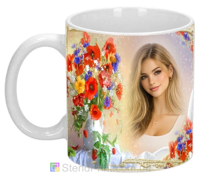 Кружка з фото маки зі своїм фото фотодрук замовити