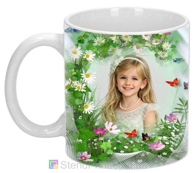 Кружка с фото венок из ромашек со своим фото заказать