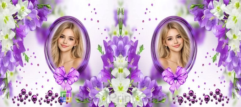 Чашка з фото для дівчини ніжний подарунок кружка з фіолетовими квітами замовити