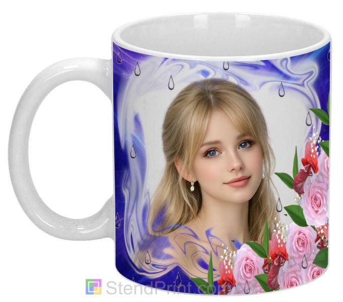 Кружка з фото для дівчини з трояндами красивий подарунок замовити