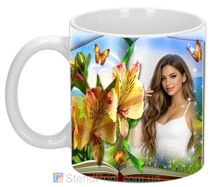 Чашка с фото лилии и книга со своим фото заказать