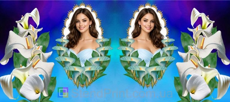 Кружка з фото для дівчини з білими каллами красивий подарунок замовити