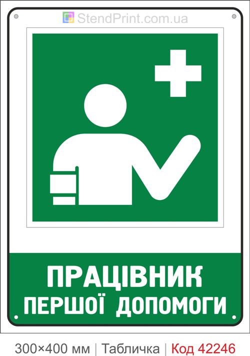 Табличка працівник першої допомоги ISO 7010 велика купити