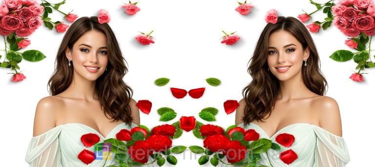 Кружка с фото для девушки с красными розами заказать подарок