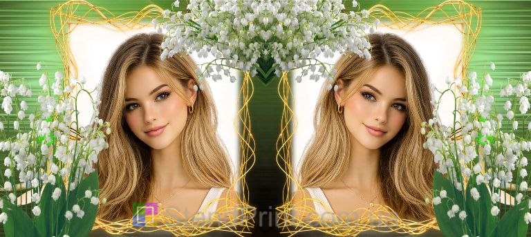 Кружка с фото весенний подарок подруге с ландышами