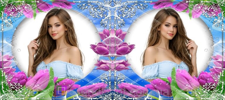 Чашка с фото тюльпаны голубое небо весна заказать