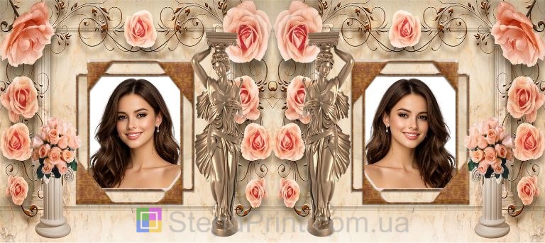 Кружка с фото для девушки с розами элегантный подарок заказать