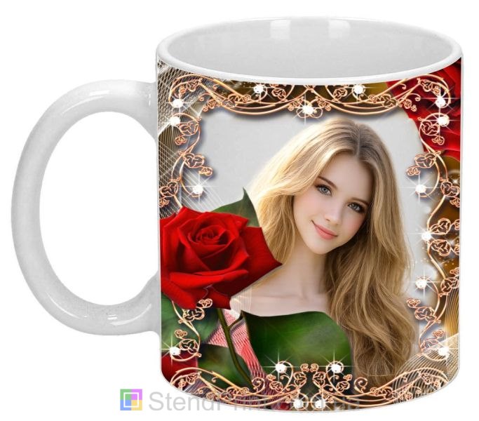 Кружка з фото для коханої з червоною трояндою романтичний подарунок замовити