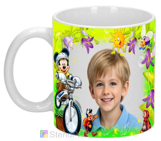 Кружка з фото для хлопчика дитяча кружка з велосипедом замовити