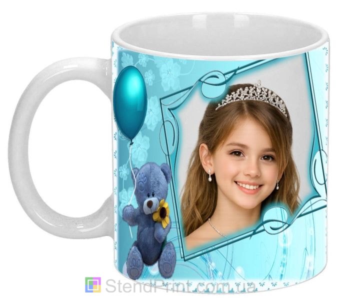 Чашка с фото для девочки подарок дочке с мишкой заказать