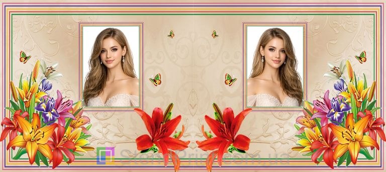 Чашка с фото для девушки с лилиями заказать красивый подарок