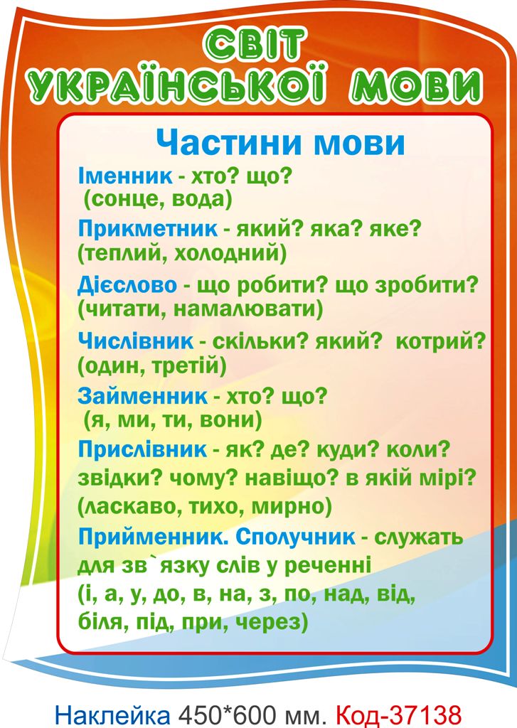Комплект наклейок для оформлення початкового класу Код-37135