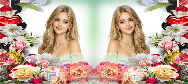 Кружка с фото с розами и ромашками яркий цветочный персональный подарок заказать