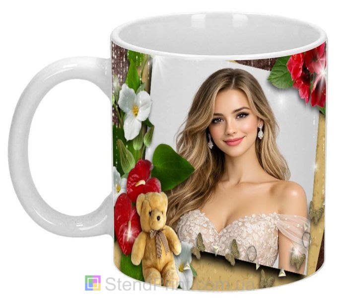 Чашка з фото для дівчини з ведмедиком романтичний подарунок замовити