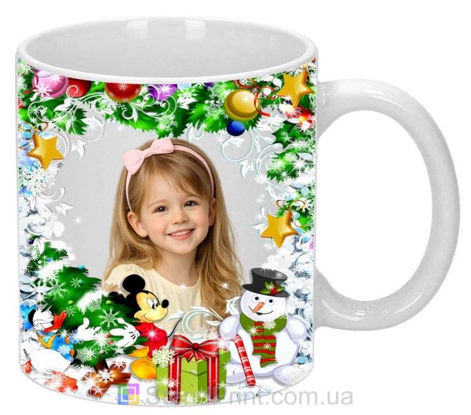 Кружка с фото новогодний подарок внучке или дочке купить