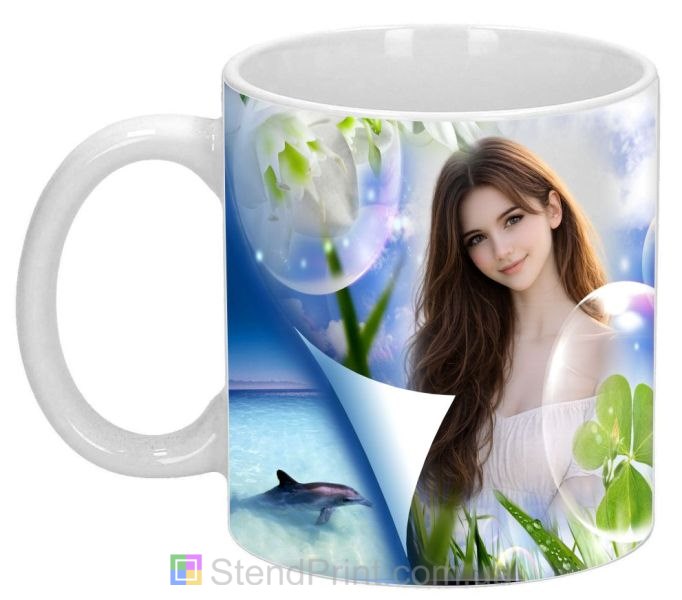 Кружка з фото морська природа, дельфін, літній дизайн — замовити