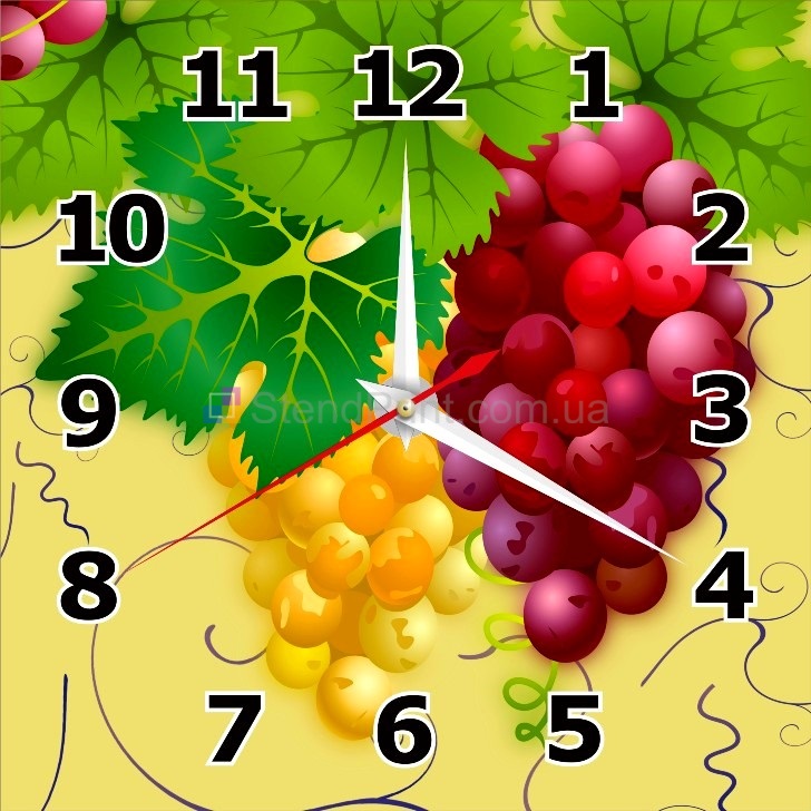 Годинник настінний з виноградом