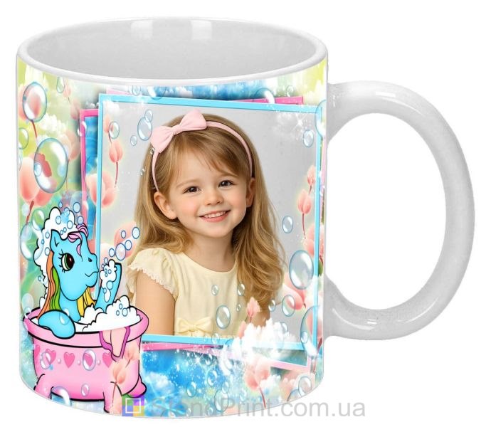 Детская кружка с фото стиль купания и мыльные пузыри