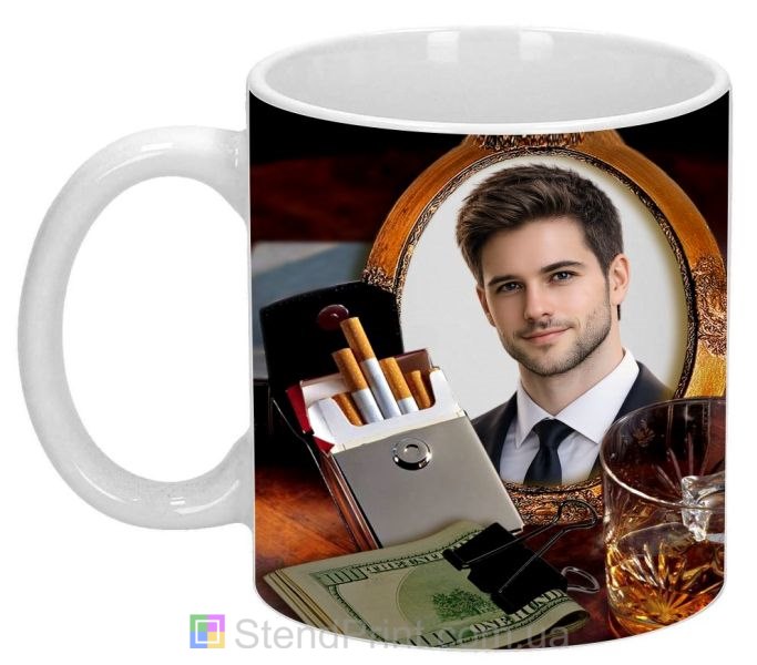 Кружка с вашим фото на подарок мужчине Код-39666