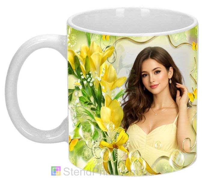 Кружка с фото букет цветов со своим фото заказать