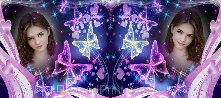 Кружка с фото и бабочками — волшебный подарок любимой