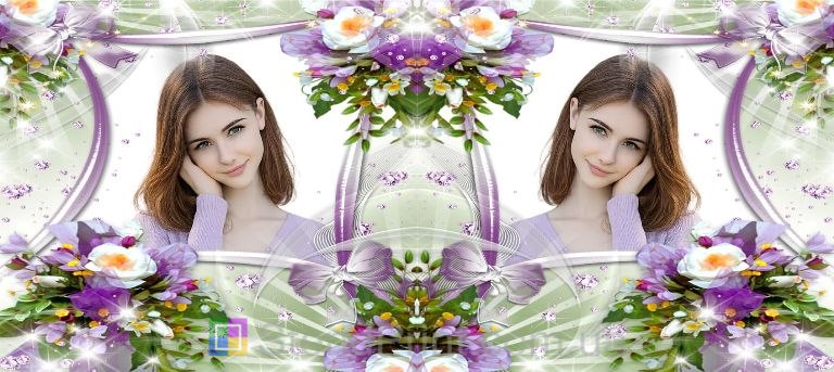 Чашка с фото цветы лучи света драгоценный декор заказать