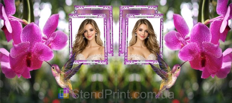 Чашка з фото для дівчини з орхідеєю та колібрі красивий подарунок замовити