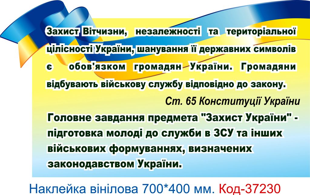 Самоклеюча вінілова наклейка "Захист вітчизни"