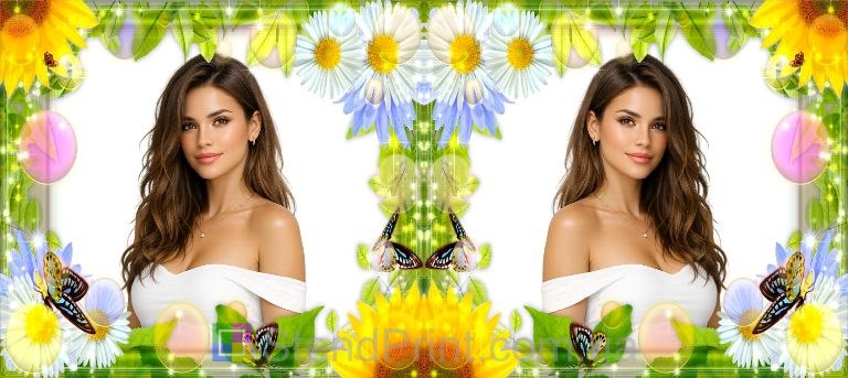 Кружка с фото цветы и бабочки со своим фото заказать