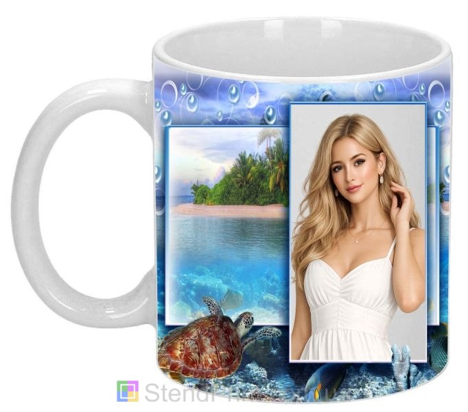 Кружка с фото море черепаха морские обитатели заказать