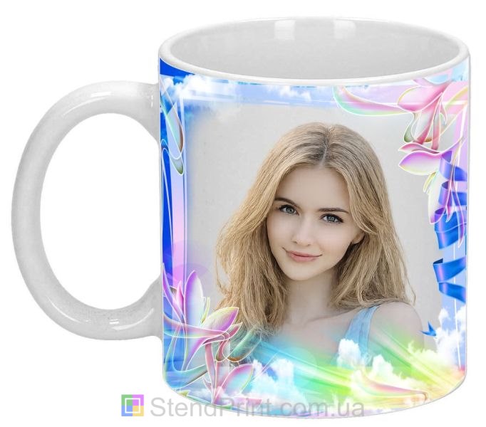 Кружка з фото незвичайні квіти зі своїм фото замовити