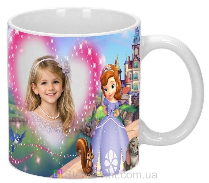 Детская кружка с фото замок и маленькая принцесса
