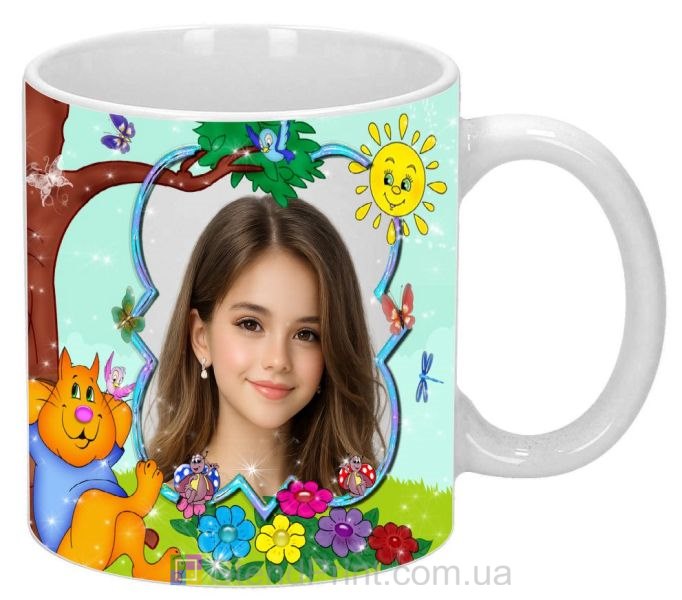 Чашка з фото для племінниці дитячий подарунок з котиком купити