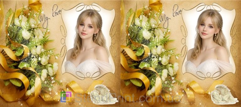 ружка с фото в золотом цветочном коллаже элегантный персональный подарок заказать