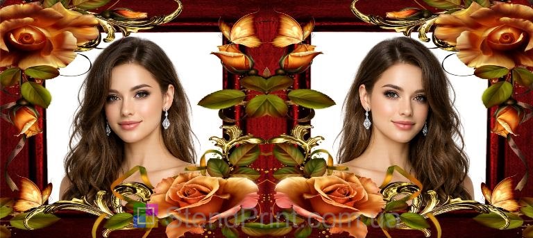 Чашка с фото для девушки с золотыми розами красивый подарок заказать