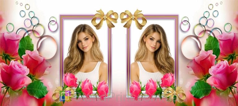 Кружка с фото для девушки с розами красивый подарок заказать