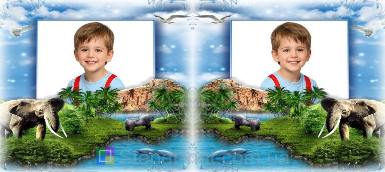 Чашка с фото остров дикая природа и животные заказать