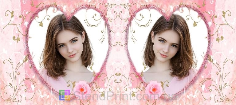 Кружка с фото для любимой с сердцем розовая подарок девушке заказать