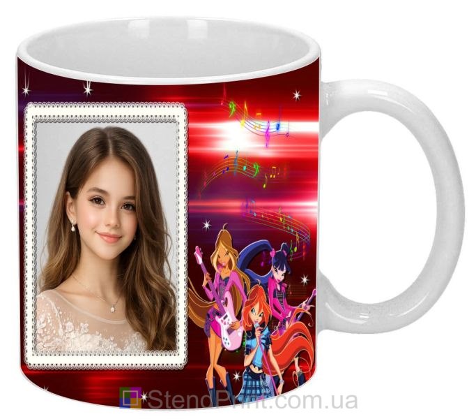 Чашка с фото для девочки музыкальная кружка подарок заказать